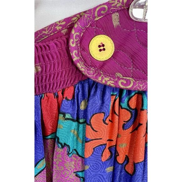 JEANNE MARC Maxi Skirt Vintage Purple Pink Teal Abstract size 12/14 Medium USA - Picture 10 of 16